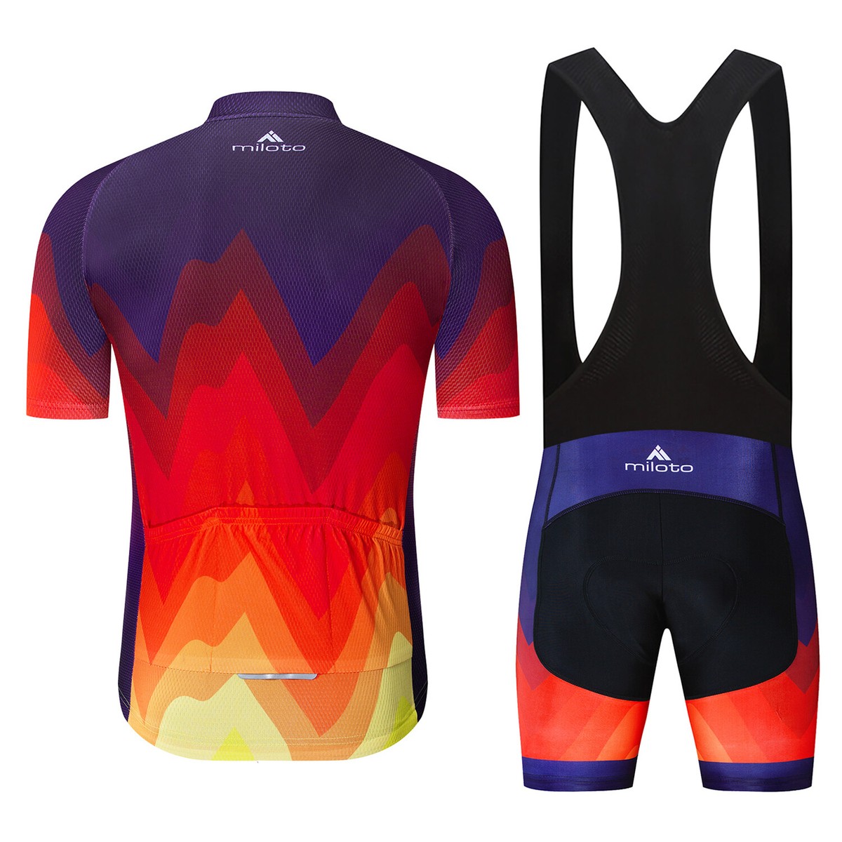 Miloto Radtrikot Set Herren – Kurzarm + Trägerhose Kurz – Gepolstert – Atmungsaktiv – Gr. S-5XL