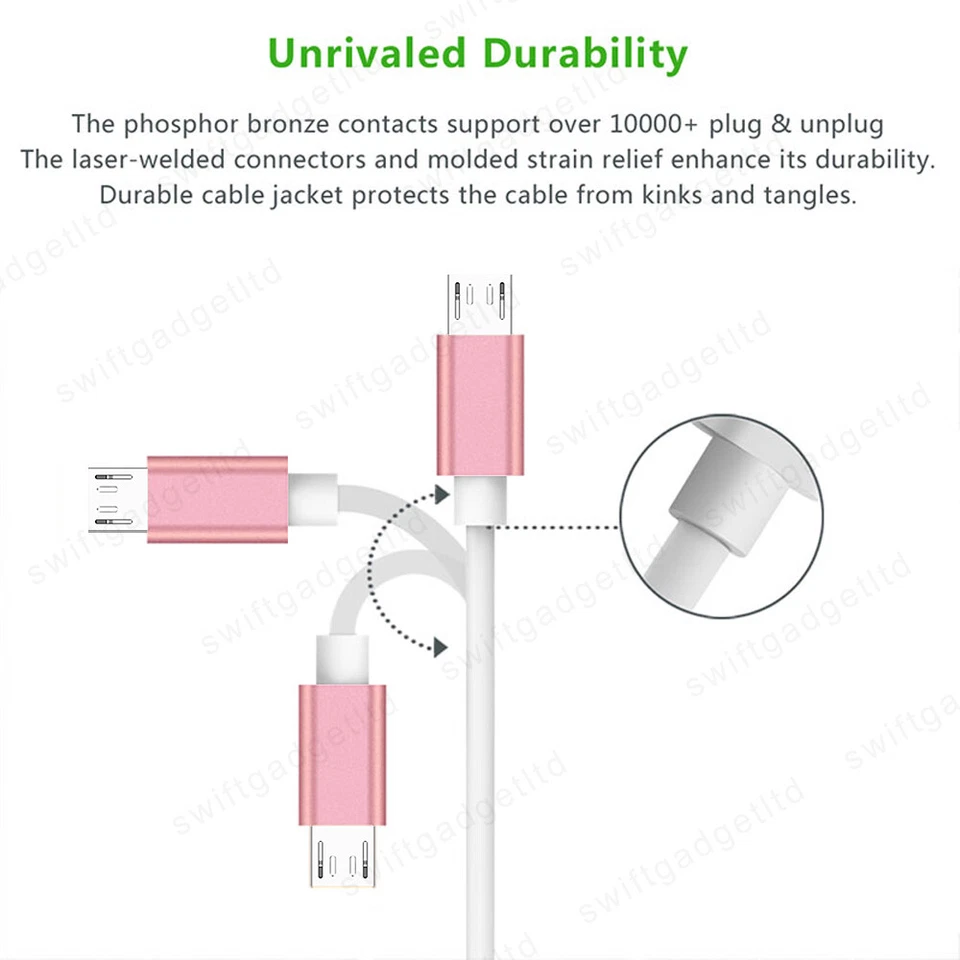 1M 2M Micro USB Cable Fast Charger Data Lead for Sony Xperia XA Z5 Z3 Z2 Z1 Z SP - Image 2 of 4