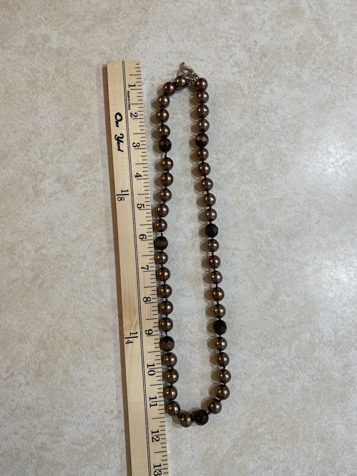 Vintage Monet Large Beads Necklace Hand Knotted Faux Pearl & Faceted Glass Beads