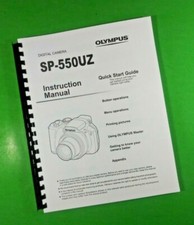 Owners Manual for Olympus SP-550UZ SP550UZ Camera 100 Pages W/Clear Covers 