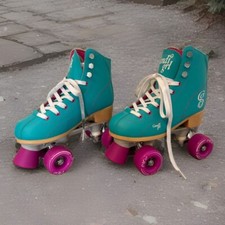 Candi Girl Quad Roller Derby Skates Sabina Mint Color Pink Wheels Womens Size 5