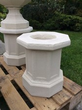 STONE GARDEN LARGE OCTAGONAL PLINTH PEDESTAL STAND COLUMN ORNAMENT