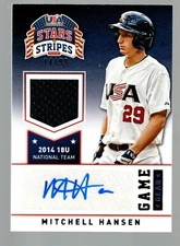 2015 USA Stars & Stripes Game Gear Materials Signatures #76 Mitchell Hansen /99