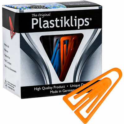 Plastiklips Assorted Colors LP-1700, Extra Large 2-3/8 x 1-5/16'', Box of 50