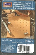 ArtMinds Leather 325181 Alphabet & Number Stamp Set