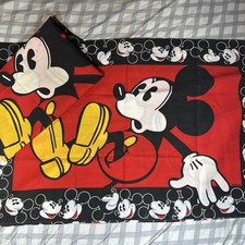 Vintage Disney Mickey Mouse Pillow Case Standard Size 19 x 30 90s X2 one stain