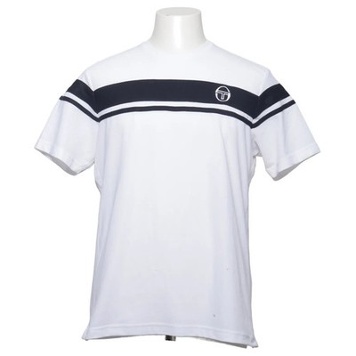 Sergio Tacchini, T-shirt, Größe: L, Weiß/Schwarz, Polyester, Streifen #AmJ
