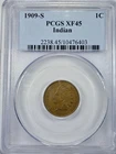 1909-S Indian Head Cent PCGS XF45 San Francisco Mint