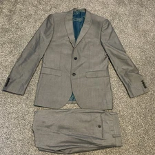 Next Grey 3 Piece Suit 38”Chest 30” Waist 31” Leg Jacket Waist Coat Trousers VGC