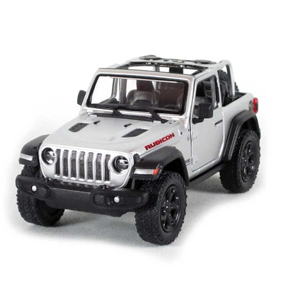 2018 Jeep Wrangler Rubicon Silver Diecast Model Toy  1:34 Scale 5'' open top