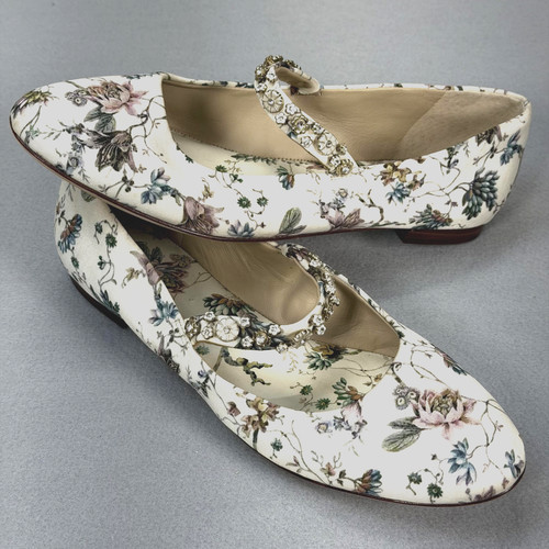 Antonio Melani x Nicola Bathie Mary Jane Shoes Womens Size 8 Floral Rhinestone