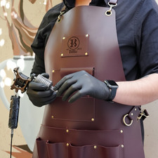 Custom Tattoo Artist Unisex Apron, Durable Vegan Leather with Adjustable Straps