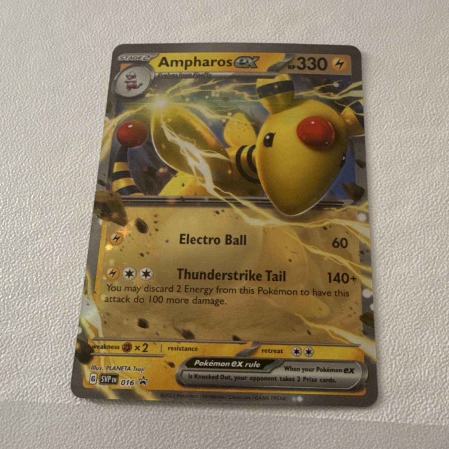 Ampharos ex 016 Scarlet & Violet Promo Holo 330HP Thunderstrike Tail