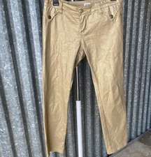 VTG Y2K Cache Gold Metallic Skinny Jeans Size 4
