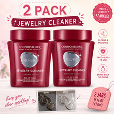 Connoisseurs Silver Jewelry Cleaner, Liquid Dip Jewelry Cleaner in Red Jar 2pack
