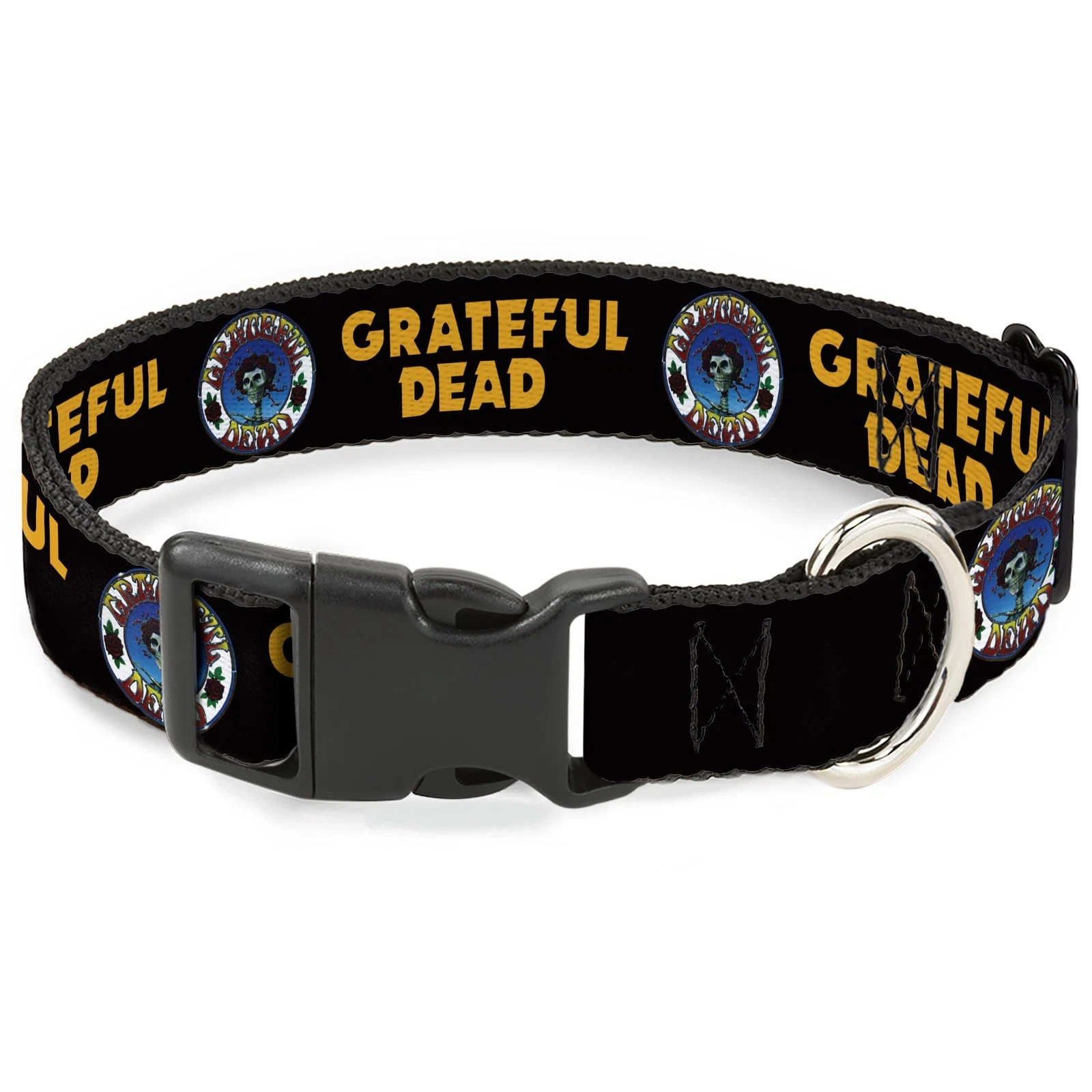 Grateful Dead Pet Collar, Dog Collar Plastic Buckle, Grateful Dead Text Skull an
