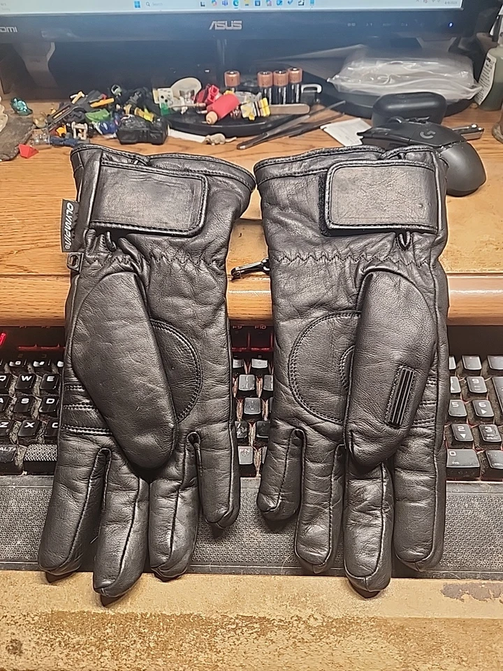 Guantes de motocicleta Olympia Wind-Tex para hombre talla L UU cuero negro todas las estaciones Foto 2 de 4
