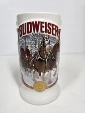 2021 Budweiser Plaid Holiday Stein Clydesdales 42nd Anniversary Edition Mug 7"