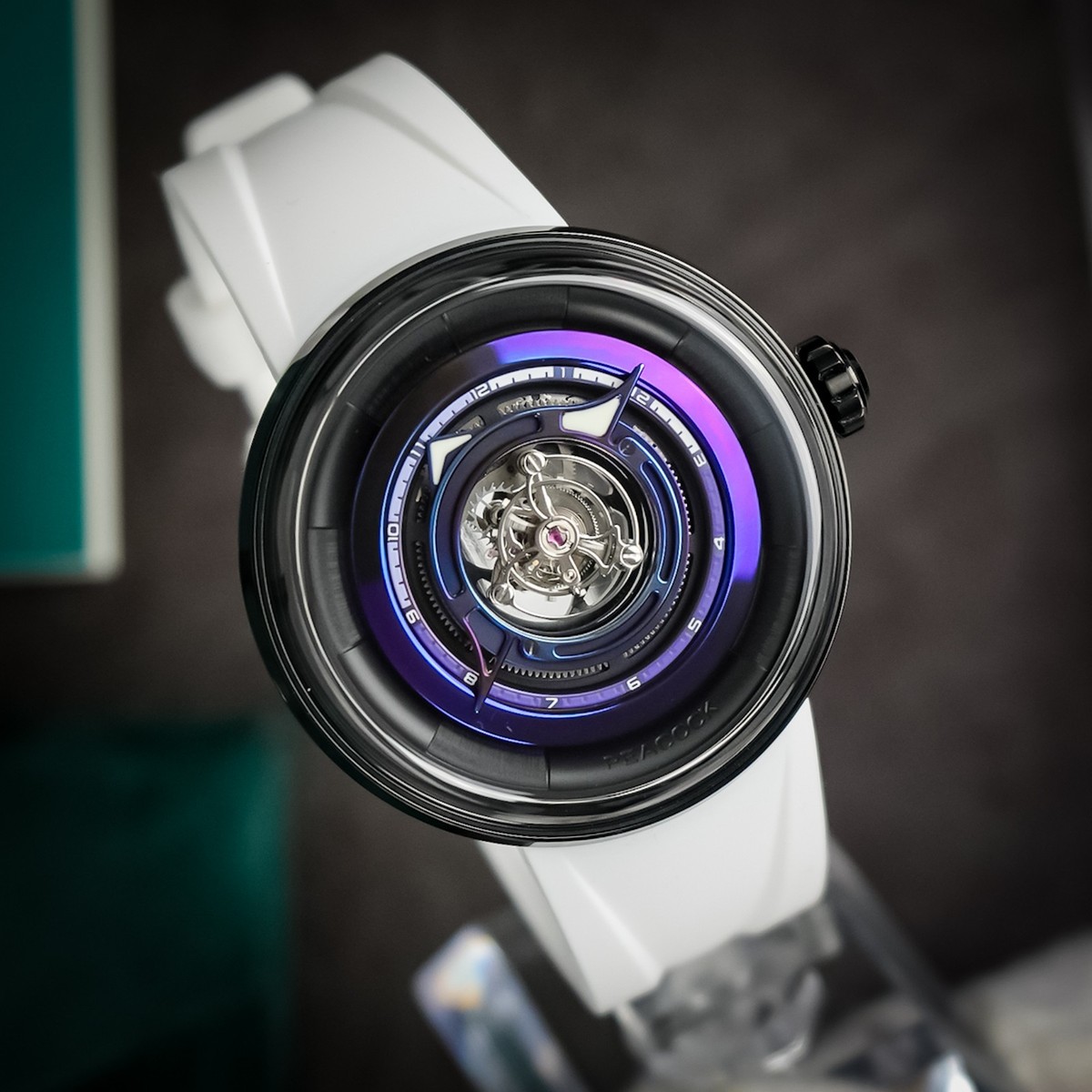 Peacock Black Hole Central Tourbillon Watch Box Only Peacock Black Hole Central Tourbillon 120h Power Res Watch  main image 2
