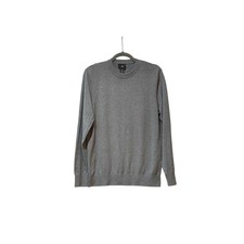 Men  s SLIM FIT FINE-KNIT SWEATER Cotton Gray Medium