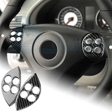 For Mercedes Benz SLK R171 2004- 2010 Steering Whee Stickerl Black Carbon Fiber