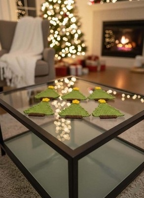 Handgefertigte gehäkelte Untersetzer Set (6) Weihnachten Tischdeko
