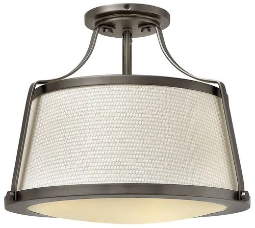 Hinkley Charlotte 16" Wide Antique Nickel Ceiling Light - Picture 1 of 4