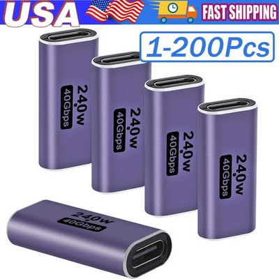 USB 4 Type C Female to Female Adapter Coupler 240W 40Gbps 8K for Thunderbolt Lot