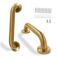 Shower Grab Bar, 2 Pack Bathroom Safety Bar, 1.25" Diameter 304 12 Inch Gold