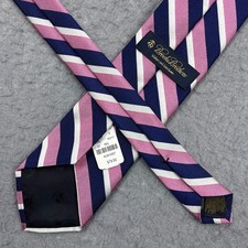 New Brooks Brothers Tie Makers Merchants 100 Silk Pink Striped USA Made NWT