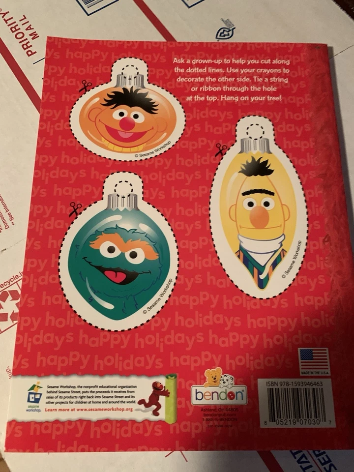 *Sesame Street Happy Holidays Bert & Ernie Christmas Jumbo coloring  book New - Image 2 of 3