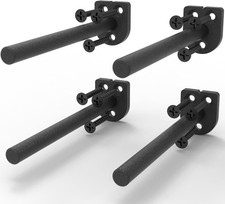 4 Pack 10 Inch Floating Shelf Brackets, Solid Steel Black Support
