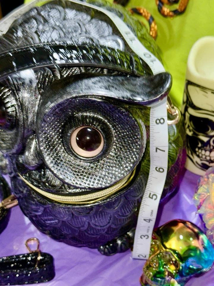 Owl Halloween Gothic Large XL Purse Handbag Crossbody Bag Spooky New W/O Tags - Image 3 of 4