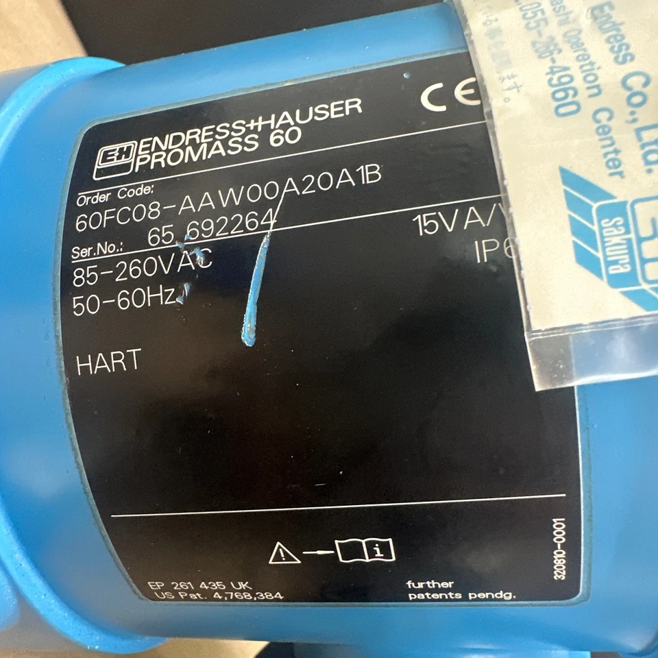 NEW NO BOX- Endress Hauser Promass 60/F 60FC08-AAW00A20A1B 85-260VAC HART 1/2” - Image 4 of 4
