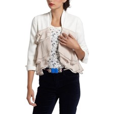 Anthropologie Elevenses Open Front Ruffled Jacket/madelyn Blazer Size 14 Nwt