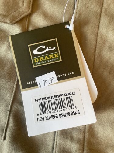 DRAKE WATERFOWL SYSTEMS 3 POCKET MICRO FLEECE SHIRT Size L NWT $79 - Picture 8 of 9