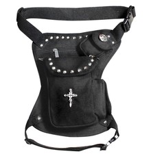 Biker Steampunk Studded Men's Drop Leg Bag Panel Utility Waist Belt Pouch Bag
