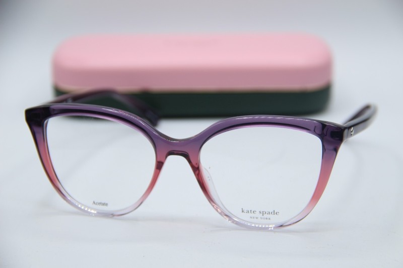 NEW KATE SPADE YORK HANA S1V CLEAR PURPLE AUTHENTIC FRAMES EYEGLASSES 52-17