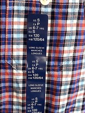 Gap Kids Boys Plaid Button Up Shirt Cotton Size 6/7