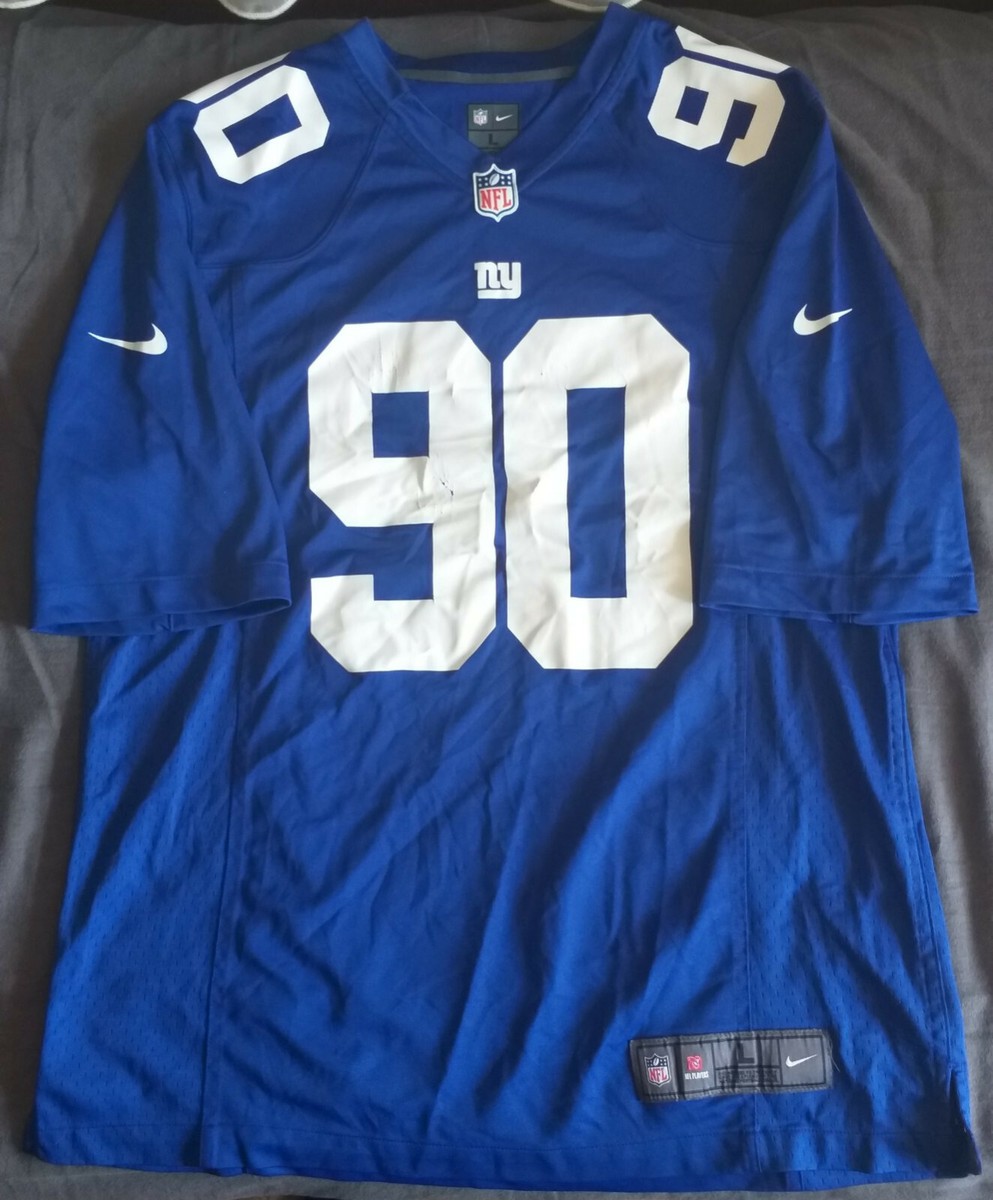 New York Giants Jersey #90 Pierre Paul Nike Blue Shirt Size