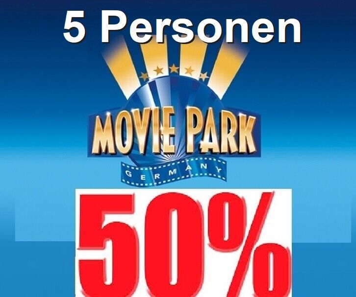 ✅ Movie Park 2022 ⭐ 5 Pers Gutschein Rabatt online Code Ticket > Eintrittskarten