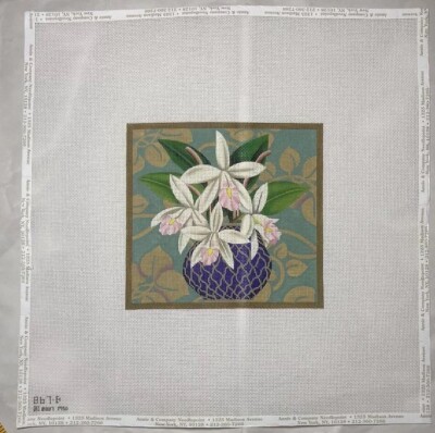 Melissa Shirley Needlepoint Handpainted Canvas 867-B   Lily Flower Pot  / 18mesh