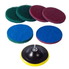 5 Inch Drill Powered Brush Tile Scrubber Scouring Pads 2 Different Stiffness 5in