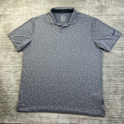 Nike Polo Shirt Mens Large Blue Vapor Micro All Over Print Dri Fit Golf |  eBay