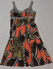 Nine West Knee Length A Line Sun Dress Sleeveless 1" Square Strap Size 4