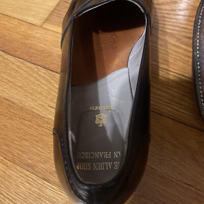 Alden 681 Calf Leather Black Full Strap Loafers Shoes Men display picture 1
