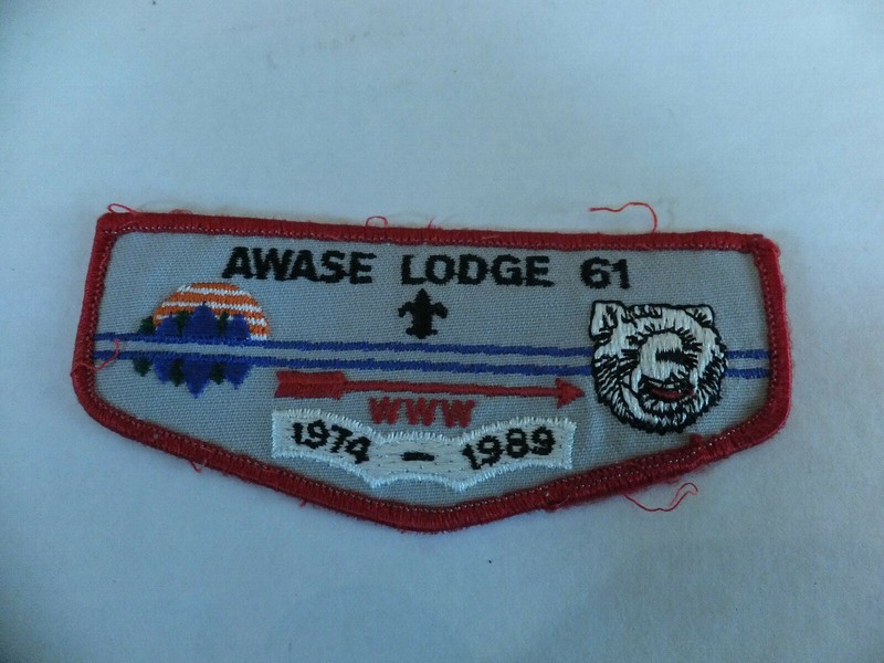 AWASE Lodge 61 1989 15th Anniversary  Bay Lakes Council Order of the Arrow  used