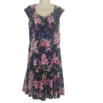London Style Lace Rony Dress in Navy and Pink Rose Size 8 NWT | eBay