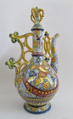 Estrela De Conimbriga Portugal Majolica Ewer Pitcher
