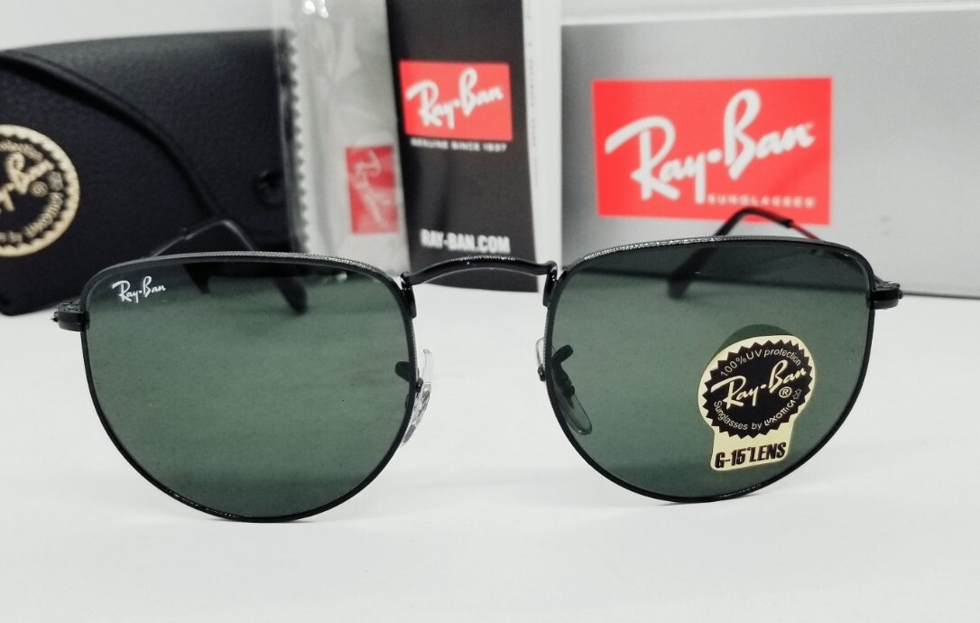 Ray Ban ELON black/green RB3958 002/31 50 aviator SUNGLASSES Ray Ban ELON black/green RB3958 002/31 50 aviator SUNGLASSES